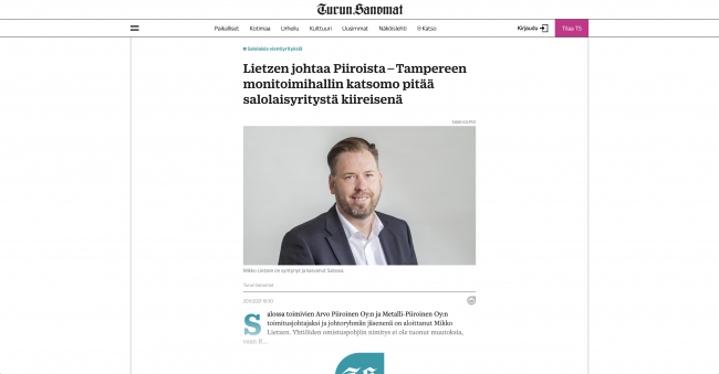 Lietzen johtaa Piiroista – Tampereen monitoimihallin katsomo pitää salolaisyritystä kiireisenä