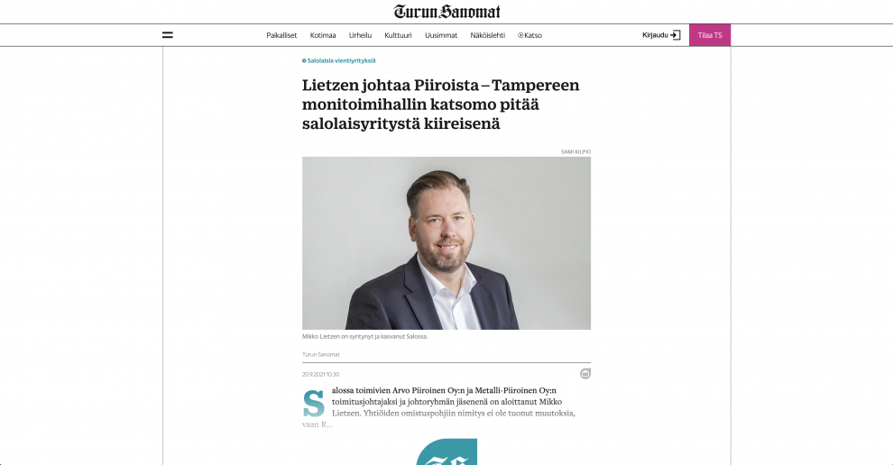 Lietzen johtaa Piiroista – Tampereen monitoimihallin katsomo pitää salolaisyritystä kiireisenä